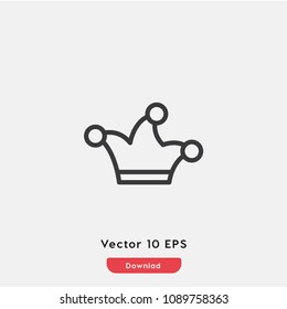 Jester hat icon vector. Jester hat symbol. Linear style sign for mobile concept and web design. Jester hat symbol illustration. Pixel vector graphics - Vector.