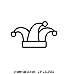 Jester hat icon worn by a clown or comedian