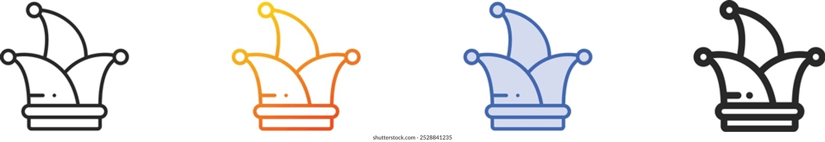 jester hat icon.Thin Linear, Gradient, Blue Stroke and bold Style Design Isolated On White Background