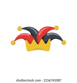 Jester hat isolated on white background. Mardi Gras court jester hat. Vector stock