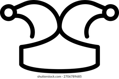 Vector de ilustración de icono de línea de sombrero de bufón