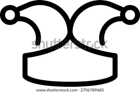 jester hat line icon illustration vector