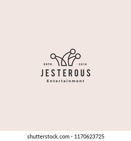 jester hat logo vector hipster vintage retro icon line outline monoline