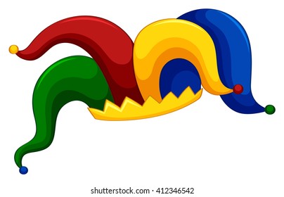 Jester hat on white background illustration