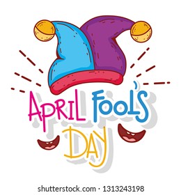 jester hat with smiles to april fool day