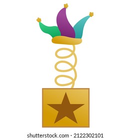 Vector de ilustración de la caja sorpresa de Jester.