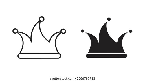 Jester hat vector line icon illustration