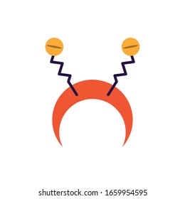 jester headband icon over white background, flat style icon, vector illustration