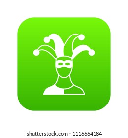 Jester icon digital green for any design isolated on white vector illustration