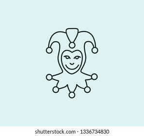 Jester icon line isolated on clean background. Jester icon concept drawing icon line in modern style. Vector illustration for your web mobile logo app UI design.