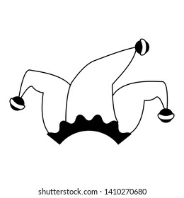 Jester joker hat cartoon isolated vector illustration graphic design