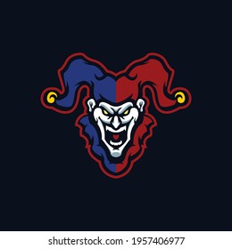 jester mascot logo design isolated on dark background