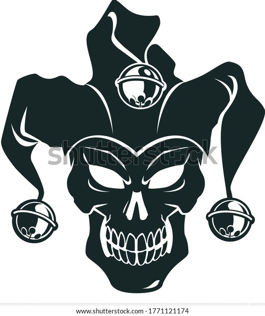 Jester Skull Wearing Fools Hat Stock Vector (Royalty Free) 1771121174 ...