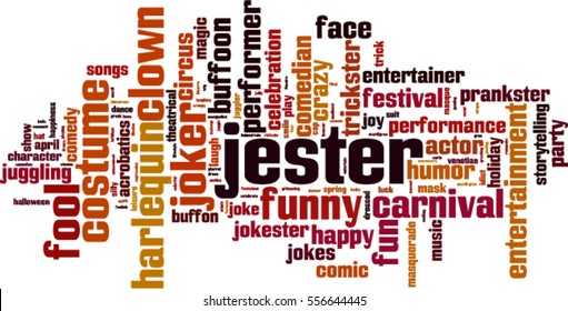 Jester word cloud concept. Vector illustration