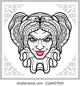 jester zentangle arts. isolated on white background