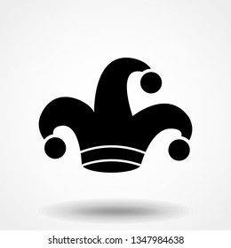 Jester's cap icon in black style isolated on white background. Hats symbol stock vector illustration.