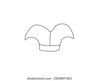 Jester's cap outline vector icon. Hats symbol stock vector illustration. vector sign symbol. Jester's cap icon in outline style isolated on white background. vector illustration eps 10.