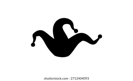 Jester's Cap Symbol, schwarz, einzelne Silhouette