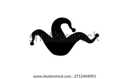 Jester's Cap symbol, black isolated silhouette