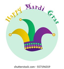 Jester's hat illustration for Mardi Gras festival