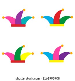 Jester's hat on white background