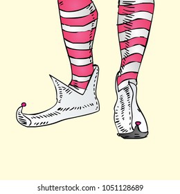 Jester's shoes vector iluustration. Jester's legs picture