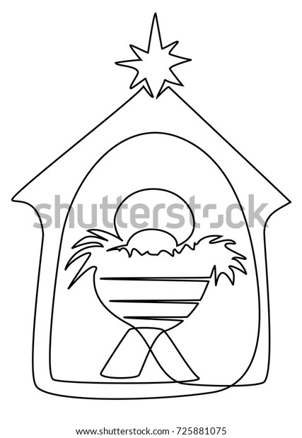 Jesus Baby Child One Line Drawing Stock Vector (Royalty Free) 725881075