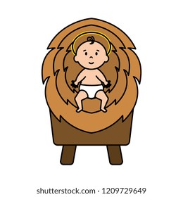 jesus baby in cradle of straw