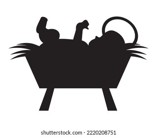 Jesus Baby Manger Character Silhouette