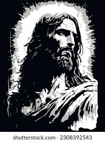 Jesus Black and White art