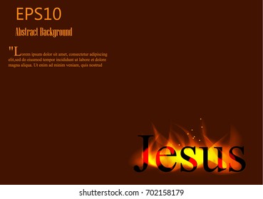Jesus with Blazing fire and flames 