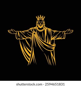 Jesus body vector design, creative silhouette, blessing, Jesus, statue, god, gift, clothing design, mythical creature, vector design.