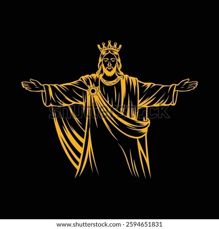 Jesus body vector design, creative silhouette, blessing, Jesus, statue, god, gift, clothing design, mythical creature, vector design.