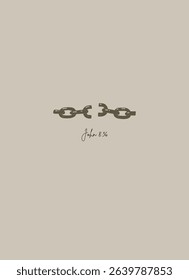 Jesus breaks every chain. Christian Jesus Poster, Religion Hand Drawn Art, Bible Wall decor