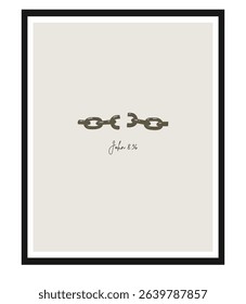 Jesus breaks every chain. Christian Jesus Poster, Religion Hand Drawn Art, Bible Wall decor