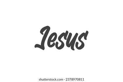 Jesus calligraphic lettering. Jesus Christ lord message.