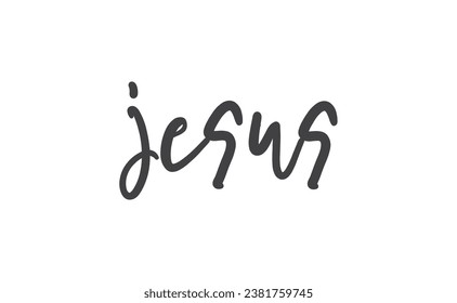 Jesus calligraphic lettering. Jesus Christ lord message.