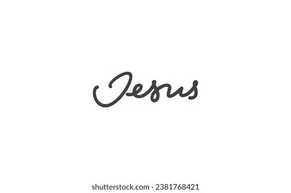 Jesus calligraphic lettering. Jesus Christ lord message.