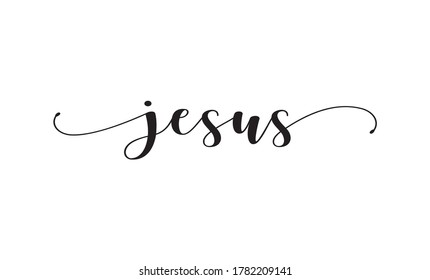 Jesus Calligraphy Text Swashes Vector Stock Vector (Royalty Free ...