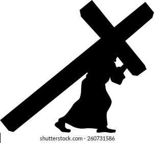 Jesus carrying cross silhouette
