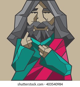 jesus cartoon character vector illustration.