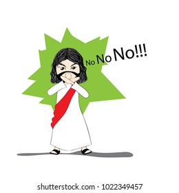 Jesus cartoon says no