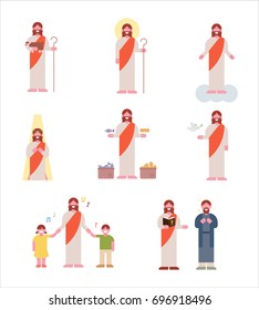 jesus character story vector illustration flat design