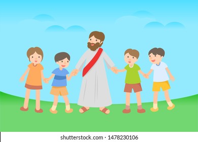 Jesus Character Jesus Young Children Sunday Stock Vector (Royalty Free ...