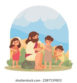 Jesus With the Children Illustration