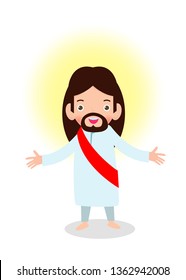 Jesus Chris isolated on white background vector illustration