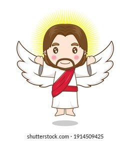 Jesucristo como ilustración de diseño de vector de ángel