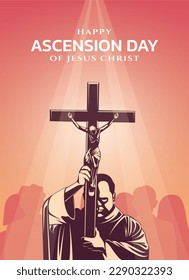 Jesus Christus Hintergrund, Vektordesign-Illustration, um den Tag der Aufszension von Jesus Christus zu feiern