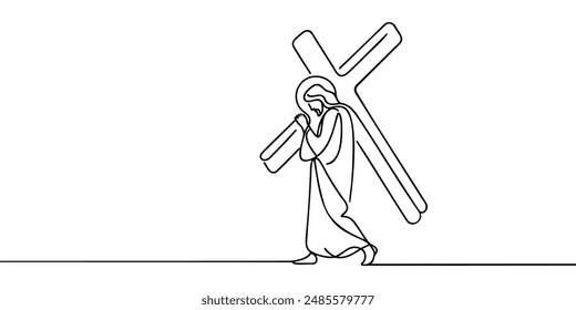 Jesus Christ carrying the cross Royalty Free Stock SVG Vector and Clip Art