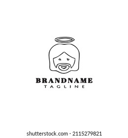 Jesus Christ cartoon logo icon design template modern vector